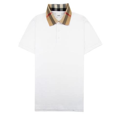 burberry check collar polo|Check Collar Cotton Polo Shirt in White .